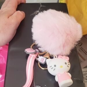Hello Kitty Pink Pom Pom Keychain